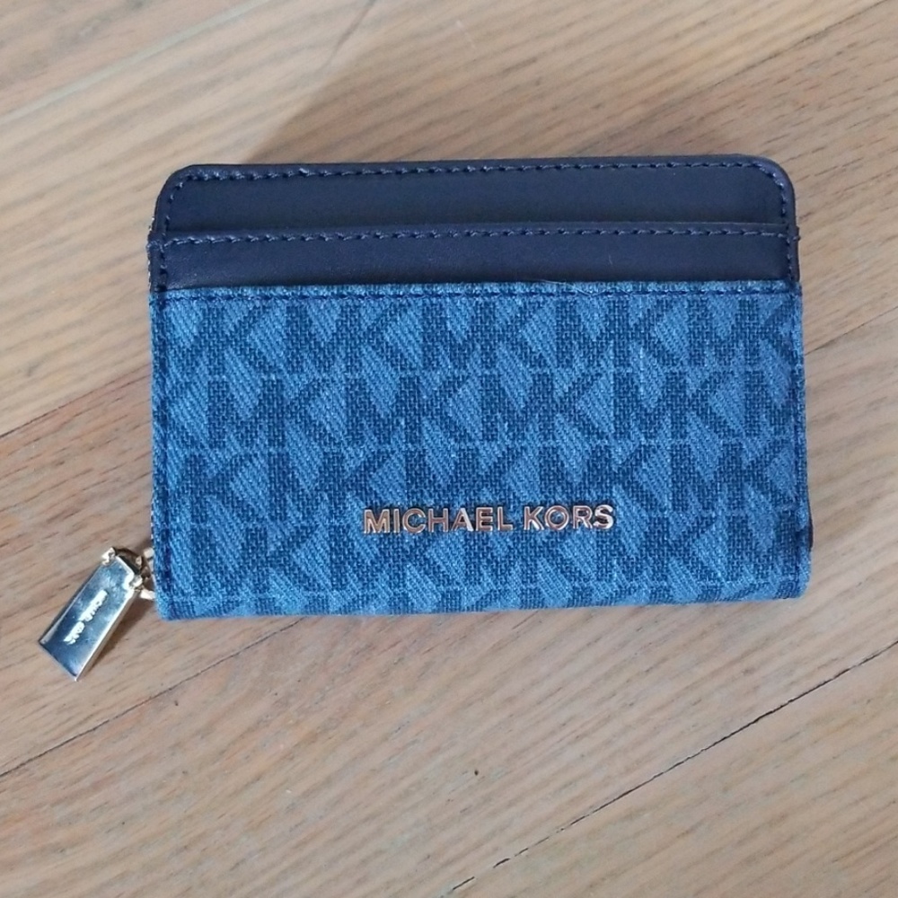 Michael kors denim wallet new